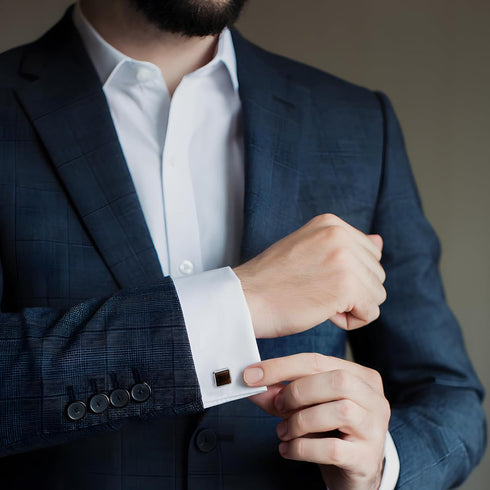 Stainless Steel Cufflinks for Men, Square Cufflinks Brown Amber Cufflinks Tuxedo Wedding Cufflinks Gift for Groom Husband Father Boyfriend...