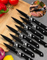 Stapava Steak Knives Set of 8, Stainless Steel Steak Knife Set Black, Sharp Serrated Dinner Knives Matte with Laser Pattern for Kitchen Restaurant...