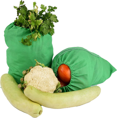 Green Cotton Christmas Drawstring Bags 145 GSM, (6x8 in 25 pcs) Kitchen & Grocery and herb Storage, Eco-Friendly, green gift bags Small Christmas ...