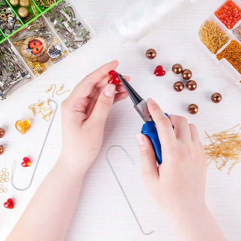 Big Eye Beading pin with Handle, 5.3 "Stainless Steel Beading pin is Used for Bead Rotating Machine, Plastic Loose Beads, Glass Beads, DIY Handmad...