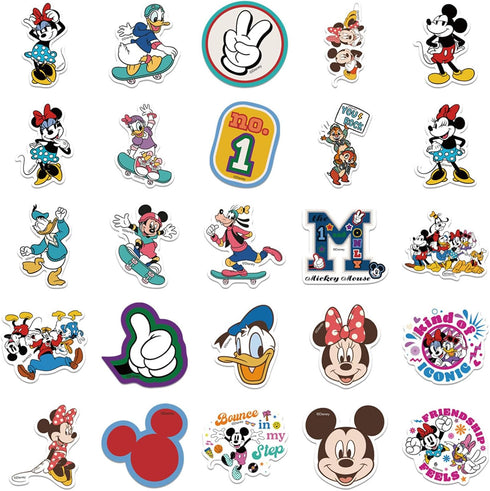 100Pcs Mickey&Minnie Sticker for Kids, Cute Disney Cartoon Mickey&Minnie Mouse Waterproof Vinyl Stickers for Teen Girl Water Bottle, Laptop, Phone...