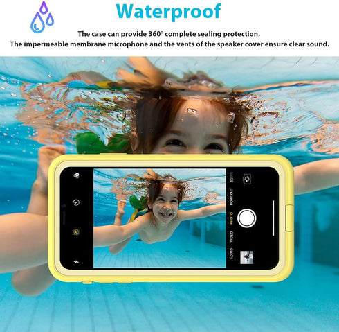 GUSTAVE Xs Max Waterproof Case Support Wireless Charging Xs Max Waterproof Shockproof Dirt-Proof Full-Body Rugged Cover with Built-in Screen Prote...