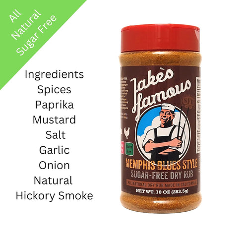 Jake’s Famous Memphis Rub, Gluten Free, Sugar Free, Steak Seasoning, Chicken Seasoning, BBQ Rub, Dry Rub for Barbecue Ribs, BBQ Brisket, 10 Oz...