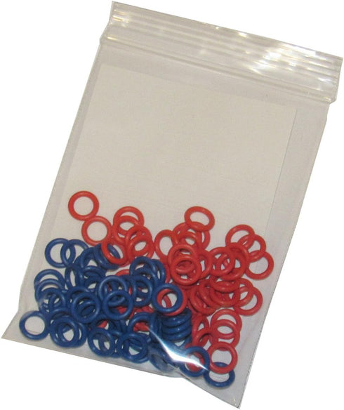(100 Pack) Soft Stitch Ring Markers, Red & Blue (Small Size for Needle Sizes 0-8, for Knitting/Crochet/etc)...