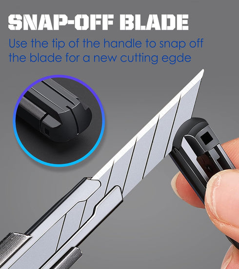 6 Pack Utility knife Retractable with 30 Degree Snap Off Blade Lockable Cardsharp Box Cutter Knife with Extra 20 Sharp Blades for Heavy Duty Offic...