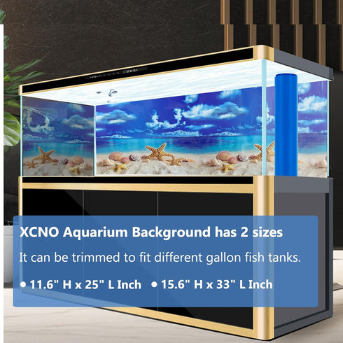 Fish Aquarium Background Poster Beach Fish Backdrop for Aquarium 10 20 Gallon Tank Wallpaper Fish Tank Background Double Sides Fish Tank Stickers...