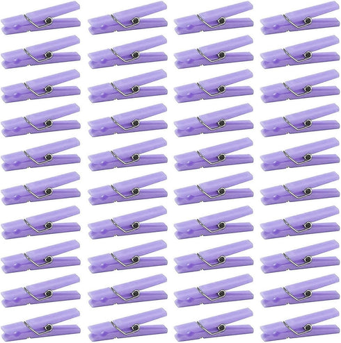 60 Baby Shower Clothespin Games Mini Clothes Pins 1.4 inch for Party Decorations(Purple)...