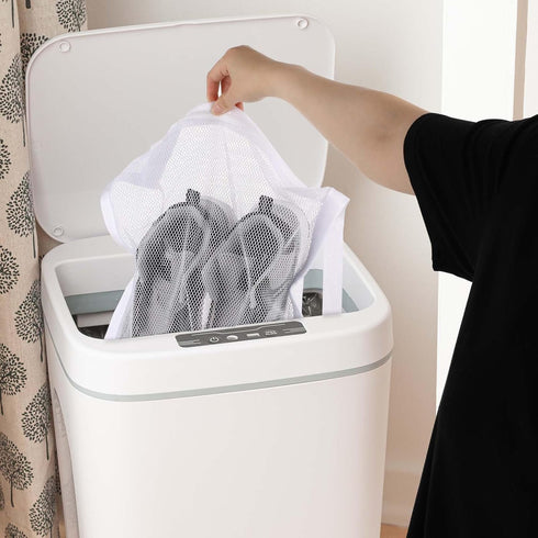 2 PCS Sneaker Wash & Dry Net Bag for Dryer, 15.7x15.7 Inch Large Laundry Net Mesh Wash Washing Bag with Zipper and Strap, Shoe Dryer Rack Inside D...