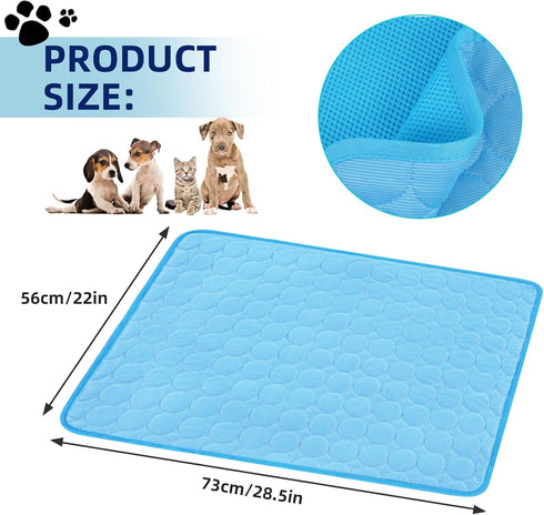 Dog Cooling Mat, Ice Silk Dog Cooling Mat, Washable & Portable Dog Cooling Pad, Safe & Non-Toxic Cooling Pad for Dog Cat, Cooling Dog Mat for Couc...