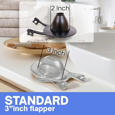 2 PCS Toilet Flappers Replacement Compatible for GA715014-GEG1 (Transparent), Toilet Flapper 3 inch with Stainless Chain and Hook - Gerber Toilet ...