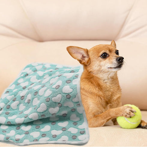 1 Pack 3 Puppy Blankets Super Soft Warm Sleep Mat Love Print Blanket Fluffy Fleece Pet Blanket Flannel Throw Dog Blankets for Small Dogs Puppy Dog...