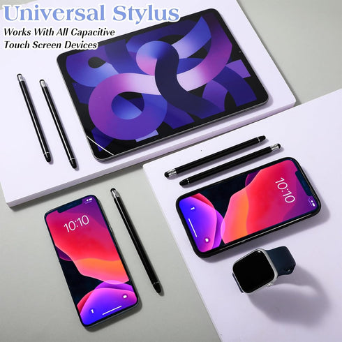 5 Pack Dual-end Stylus Pens for Touch Screens, High Sensitivity Silicone Stylus Drawing Stylus Pens Compatible for Smartphones and Tablets All Uni...