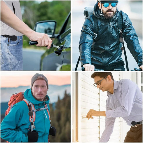 2 Pack Retractable Keychain, Heavy Duty Retractable Badge Holder Reel, Retractable ID Badge Clip Reel with Steel Cable and Carabiner Clip, Badge R...