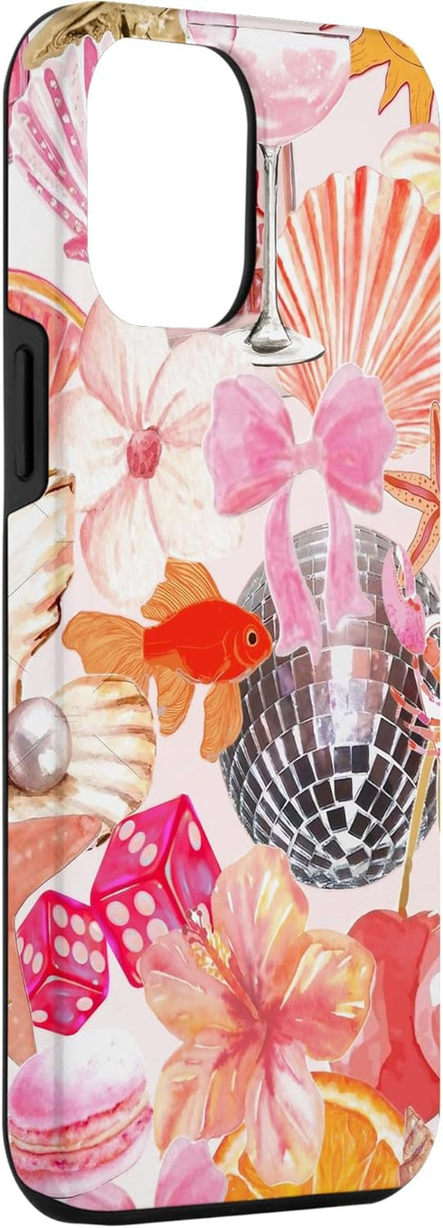 iPhone 14 Pro Max Vintage Collage Art Pink Summer Scrapbook Floral Aesthetic Case...