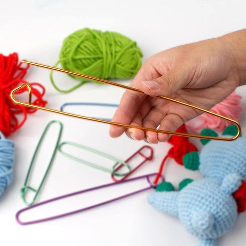 12 PCs Cable Stitch Holder for Knitting 6 Size Colorful Aluminum Yarn Stitches Holder Set Locking Knitting Needle Knitting Stitch Holders 6cm/9cm/...
