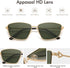 Retro Polarized Sunglasses Vintage Rectangular Metal Frame Sun Glasses AP3635...