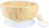 Baby Bamboo wooden Bowl and Spoon Feeding Set Removable Silicone Suction Cup for Kids / 12oz / Non-Toxic/Ideal for Baby-Led Weaning (Gray)...