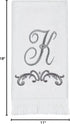 Avanti Linens - Fingertip Towel, Soft & Absorbent Cotton Towel (Monogram Collection, Initial K), White...