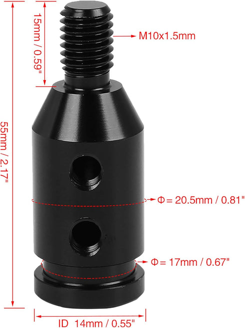 X AUTOHAUX M10 X 1.5 Car Universal Black Gear Shift Knob Adapter for Non Threaded Shifter...