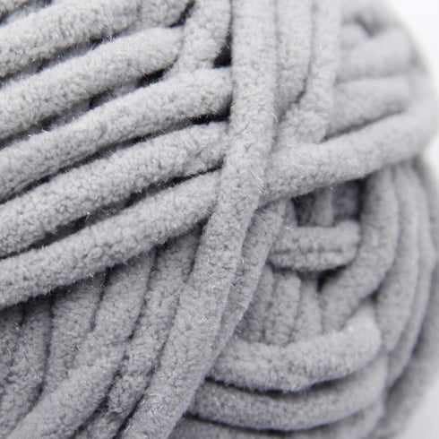 NICEEC 3 Skeins Sparkling Chenille Yarn Soft Blanket Yarn for Crochet & Knitting, Total 165yds/10.6oz - Light Grey...