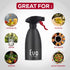 Evo Oil Sprayer 18/8 Stainless Steel, Non-Aerosol for Olive, Cooking Oils, and Vinegars, Black, 16-Ounce Capacity...