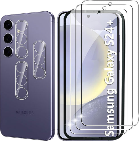 for Samsung Galaxy S24 Plus Screen Protector with Camera Lens Protector, 9H Hardness Anti-Scratch Tempered Glass flim, Case Friendly,Anti-Scratch ...