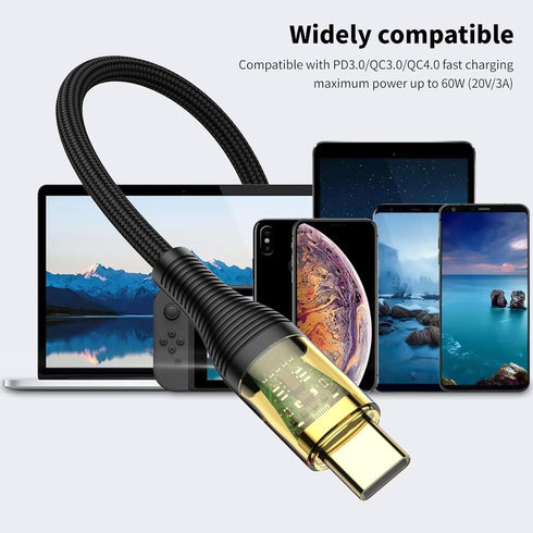 2Pack 100W USB C to USB C Fast Charging Cable, Type C 3.3Ft Type C Cable Compatible with iPhone 15/15 Plus/15 Pro Max, Samsung S24/S24+/S24 Ultra/...