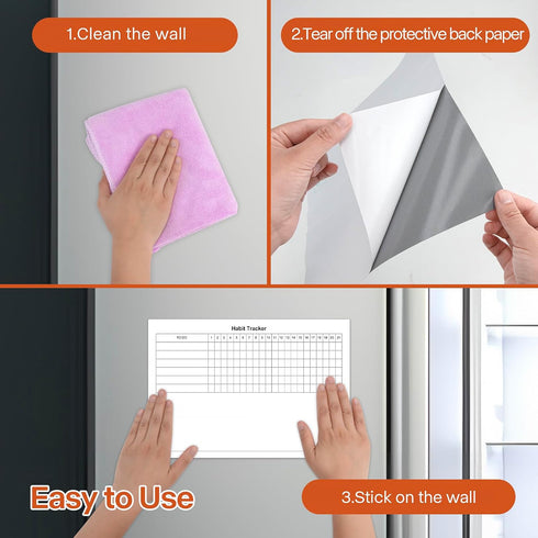 5pcs Whiteboard Sticker for Fridge, Self-adhesive Dry Erase Sticker, A4 Size Weekly Planning Board Sheet for Wall, Small Removable to Do List Stic...