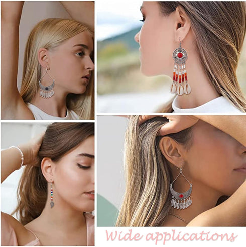 WEWAYSMILE 1 Box DIY 6 Pairs Earring Making Kit, Bohemian Feather Dream Catcher Earring Making Starter Kit with Enamel Charm Pendant, Earring Hook...