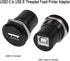 QIANRENON USB2.0 to USB B Threaded Fixed Printer Adapter USB2.0 Female to USB Type B Female Panel Mount Round Connector for PC Printer Scanner Lap...