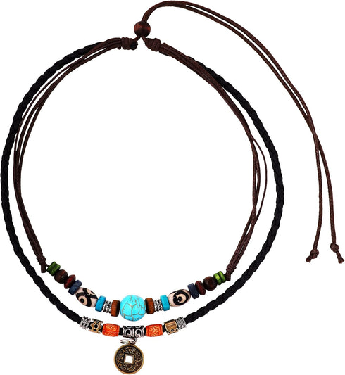 Sacina Boho Hippie Black Choker Necklace, Black Choker for Women, Turquoise Necklace, Boho Necklace, Hippe Necklace, Christmas New Year Jewelry Gi...