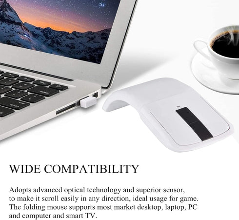 Wireless Mouse Folding Mouse Touch Mouse USB Mouse for Microsoft Mouse, Photoelectricity + Touch Scroll, Arc Mouse Mice with USB Receiver for PC/L...