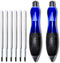 3-Ounce Fat ?????????? ???????????????? Pens for Arthritis Parkinson's Carpal Tunnel Tremors Wide Grip, Thick Barrel, Easy to Hold Blue (2 Pens + ...