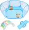 Hamster Foldable Exercise Playpen, Breathable and Transparent Pet Playpen, Indoor/Outdoor Cage Small Animal Fence for Syrian Hamster Rats Chinchil...
