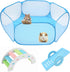 Hamster Foldable Exercise Playpen, Breathable and Transparent Pet Playpen, Indoor/Outdoor Cage Small Animal Fence for Syrian Hamster Rats Chinchil...