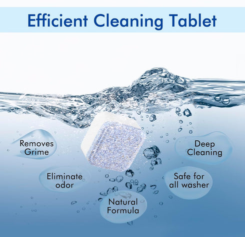 Washing Machine Cleaner and Deodorizer Tablets 24 pack, Washer Cleaner for High-Efficiency He Washers Top Load, Deep Cleaning supply for laundry w...