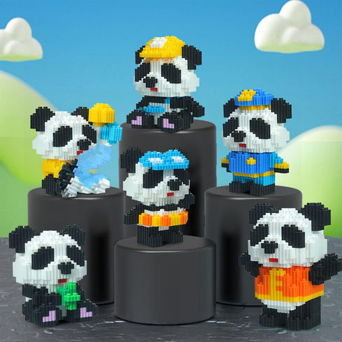 Larcele Micro Building Blocks Animal Set, DIY Mini 3D Building Toy Bricks,339 Dots KLJM-10 (Police Panda)...