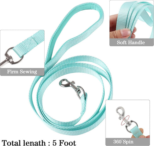 YIMEIS Dog Harness and Leash Set, No Pull Soft Mesh Pet Harness, Reflective Adjustable Puppy Vest for Small Medium Large Dogs, Cats (Tiffany Blue,...