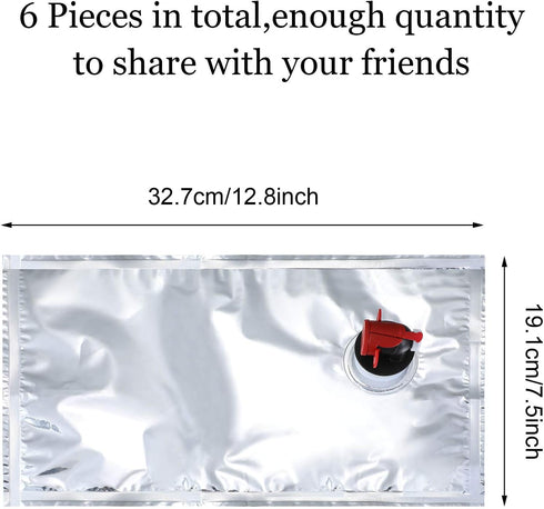 Zonon 6 Pieces Wine Purse Refill Bags Refill Bladders Reusable Refillable Wine Replacement Storage Pouch for Wine Cools, Purse, Holders, Carriers(...