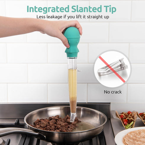 U-Taste 1.5oz Angled Turkey Baster - 228.2? Heat Resistant Food Grade Tritan and Silicone Large Octopus Bulb Baster Set with Cleaning Brush for Co...