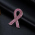 Pink Rhinestone Ribbon Brooch for Women Pink Crystal Breast Cancer Awareness Pin Elegant Pink Ribbon Brooch Corsage Full Diamond Lapel Pins Jewelr...