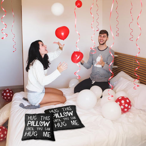Sufamb Hug This Pillow Until You Can Hug Me Throw Pillow Covers, 18 x 18 Pillow Case, for Boyfriend Girlfriend Birthday Gifts, Long Distance Relat...