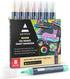 ARTEZA Pastel Oil-Based Markers, 8-Pack, 2.5 mm Line, Large Barrel, Quick-Drying Permanent Marker Pens with Bullet Nib, Craft and Art Supplies...