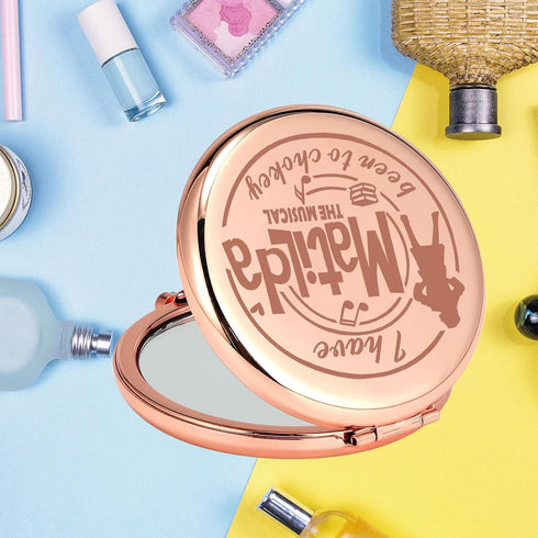 KEYCHIN Broadway Matilda Pocket Mirror Matilda Fans Gifts I Have been to Chokey Matilda Compact Makeup Mirror Matilda Merch (Matilda-RG)...