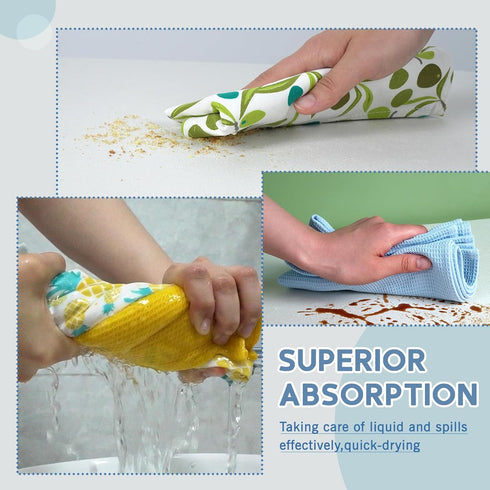 Kitchen Towel Tea Dishcloths Set: 4 Pcs 18 * 26 Soft Absorbent 100% Cotton Dish Towels for Kitchen Drying Dish Hand - Quick Dry Bar Towel Kitchen ...