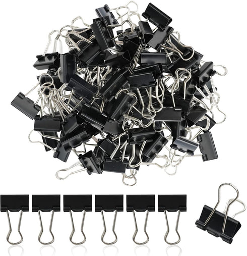 Metal Small Binder Clips Small for Paperwork,50 Pack 3/4 Inch Paper Clamps Clips Office Supplies,Mini Black Office Clips...
