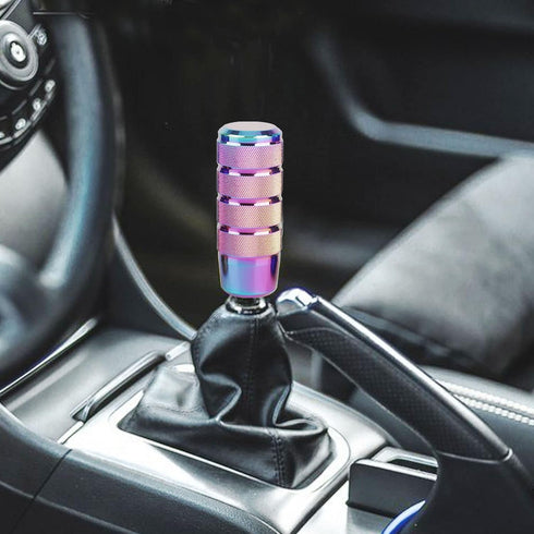 Shift Knob, 3.78" Aluminum Weighted Car Gear Shift Manual knobs with 3 Threaded Adapters M8 M10 M12 Fit Universal Manual Transmission Vehicle (Neo...