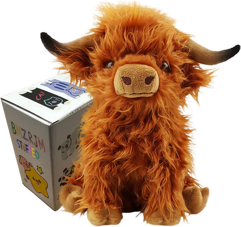Stuffed Animals Highland Cows Cute Stuff Fluffy Cattle Dolls Skeleton Toys Figure Pillows Birthday Presents for Baby Kids Girls Boys Toddler Presc...