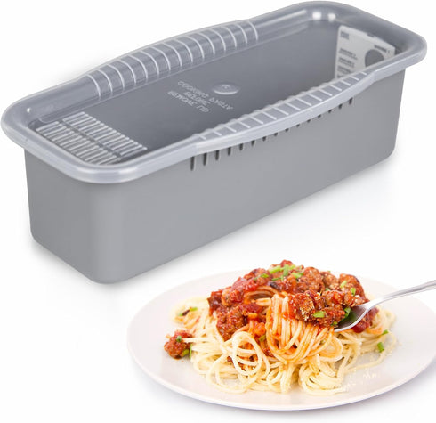 Microwave Pasta Cooker With Strainer Lid,pasta Cooker In Microwave Makes 4 Servings Of Pasta Quickly And Easily,microwave Spaghetti Cooker Makes P...