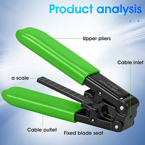?2pcs?green Fiber optic Drop stripper for 3.0 mm x 2.0 mm fiber optic cable stripper FTTH cold joint tool Leather wire stripper Fiber optic stripp...